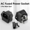 5PCS 10A250V LZ-14-F1-3P 3 Pins Panel Mounted Connector with 5x20mm Fuse C14 AC Electrical Inlet Module Power Socket(100PCS) (100PCS,AC-03 Copper Pins) view 2