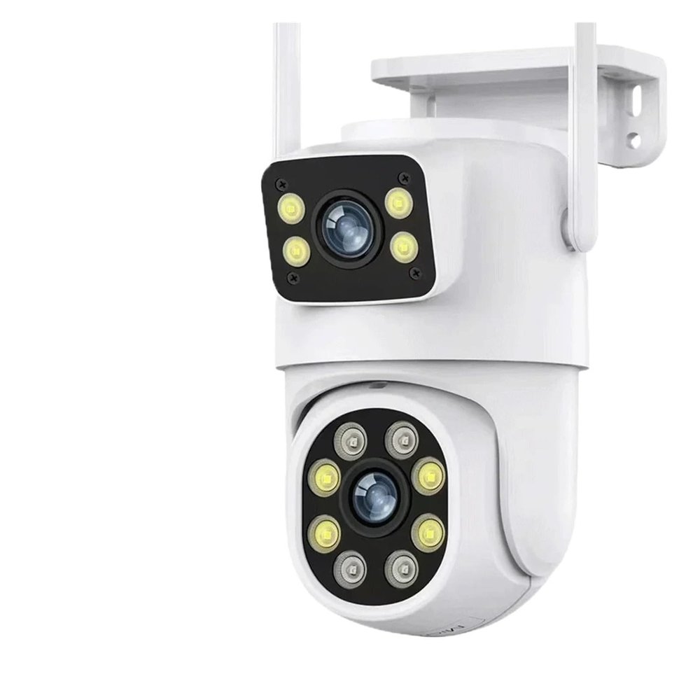 LNBBEQ 10MP Dual Lens WiFi Camera PTZ Outdoor 4K Dual Screen Security Camera Auto Tracking Monitoring Video Surveillance(US Plug,8MP Add 64G Card)