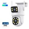 LNBBEQ 10MP Dual Lens WiFi Camera PTZ Outdoor 4K Dual Screen Security Camera Auto Tracking Monitoring Video Surveillance(US Plug,8MP Add 64G Card) view 2
