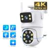 LNBBEQ 10MP Dual Lens WiFi Camera PTZ Outdoor 4K Dual Screen Security Camera Auto Tracking Monitoring Video Surveillance(US Plug,8MP Add 64G Card) view 3