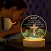 MDPrints Global Personalized Baby Gifts, Personalized Night Light for Kids, Baptism Night Light with Wooden Base, Bedroom Decor, Nursery Light, Baptism Gifts for Girl Boys (Baptism DK04) view 3
