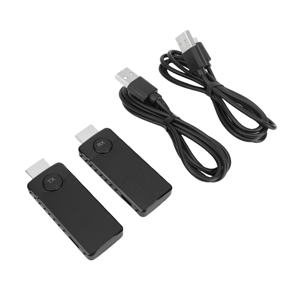 FAUOSWUK Wireless HD Transmitter and Receiver Extender, 1080P 60Hz 50m(164Ft) 5.8GHz Wireless Audio Video Extender Kit Plug and Play for PC Laptop, Transfer 164Ft