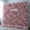 5D cloth-based artificial Champagne Pink Rose Hydrangea flower wall, wedding decoration simulation flower background wall for wedding decoration/hotel setting/decoration props/photography props(2.4x2. view 1