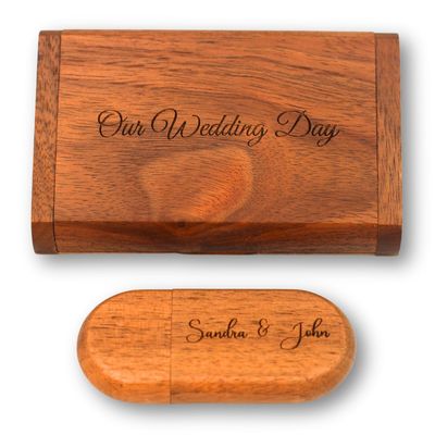 32GB Personalized Engraved Wood USB Flash Drive with USB Box  Custom Memory Stick 3.0, Pen Drive, Jump Drive for Photographers, Wedding Gift, Christmas, Birthdays (Dark Wood)