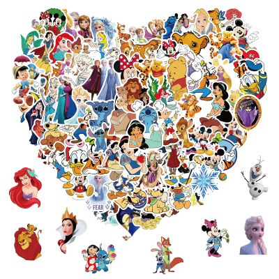 100pcs Disney Cartoon Stickers for Kids Water Bottle, Kawaii Princess Waterproof Vinyl Stickers for Adult Teen Girl Laptop Skateboard Bike Guitar Laggage Bicycle Travel Case Helmet