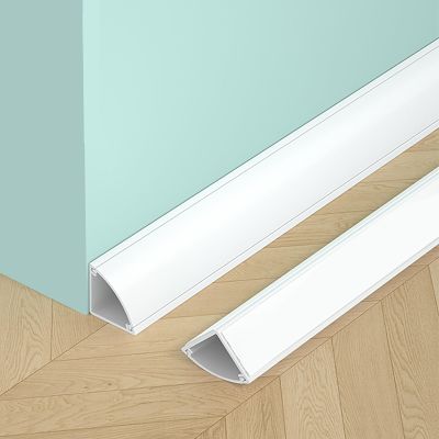 Corner Wall Cable Cord Hider Cover, Indoors Hider Ducting Concealer for Computer TV Wire Protector, Modern Non-Slip Power Extension Cords Organizer Lid - Self Adhesive(White,14mmx14mm/0.55inx0.55in)