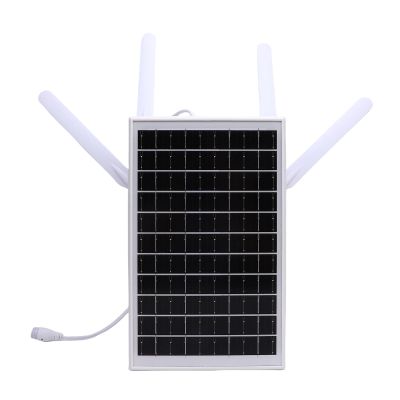 Bewinner 12W Solar Powered 4G LTE Router, IP66 Water Proof, 300Mbps WiFi Booster with SIM Slot for Off Grid RV Farm, Outdoor Solar WiFi Extender, 18000mAh 7 Day Power(150M Range) (Black Antennae)