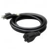 10-Feet 15 Amp Household AC Plug to 20 Amp T Blade Adapter Cable14AWG 10-Foot 15 Amp to 20 Amp Plug Adapter Cord Nema 5-15P to 5-15R/5-20R 20Amp Comb AC Power Cord, Black view 1