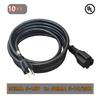 10-Feet 15 Amp Household AC Plug to 20 Amp T Blade Adapter Cable14AWG 10-Foot 15 Amp to 20 Amp Plug Adapter Cord Nema 5-15P to 5-15R/5-20R 20Amp Comb AC Power Cord, Black view 2