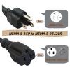 10-Feet 15 Amp Household AC Plug to 20 Amp T Blade Adapter Cable14AWG 10-Foot 15 Amp to 20 Amp Plug Adapter Cord Nema 5-15P to 5-15R/5-20R 20Amp Comb AC Power Cord, Black view 4