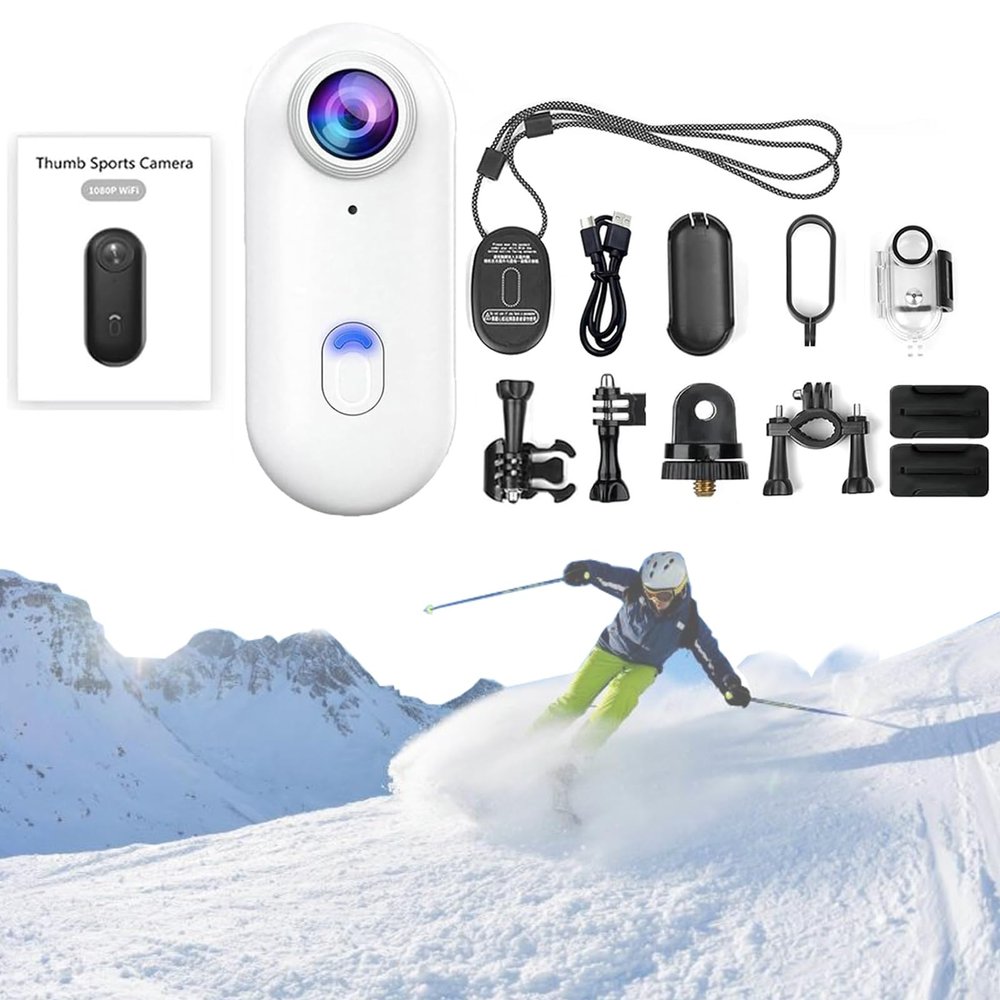 POV Camera, Wearable Action Body Camera, 4K Pocket Action Cam, 170 Wide Angle, for Cycling, Diving, Skiing (White 4k,32G)