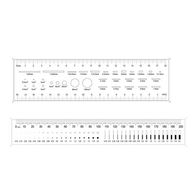 LJSM Lab Microscope Slides 65x100mm Standard Point Gauge Film Ruler Line Width Diameter Microscope Parts(6)