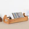 Cherry Wood CD Holder Rack - Solid Wood Desktop Organizer for 49.2x18.8x15.6 cm DVD, Blu-ray & Game Disk Display, Stylish Record Storage Solution view 4