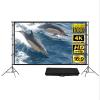 GXYNMC 84 in Portable Outdoor Projector Screen with Stand, 16:9 HD 4K Wrinkle-Free Movie Screen with Carry Bag, for Home Theater Backyard Party view 1