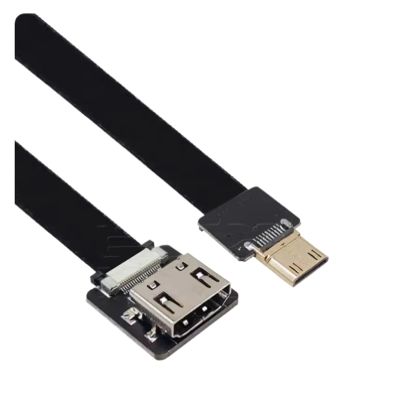 Treayes Camera HDMI Aerial Photography line Standard Male C Female Bend up and Down Ultra Thin high-Definition line Expansion(40CM,A4-C1)