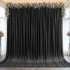 10x12ft Black Backdrop Curtain Panels for Parties - Wrinkle Free Polyester Photo Curtain Backdrop Wedding Back Drop Fabric Drapes for Party Decorations Background for Photography view 1