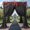 10x12ft Black Backdrop Curtain Panels for Parties - Wrinkle Free Polyester Photo Curtain Backdrop Wedding Back Drop Fabric Drapes for Party Decorations Background for Photography view 3