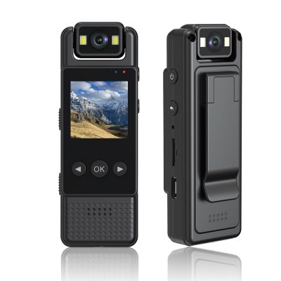 HKFUG Body Camera 1080P Mini Body Cam Portable Video Recorder, 180 Rotation Lens Small Body Worn Camcorder for Outdoor, Law Enforcement, Travel, Sport, Personal Civilians