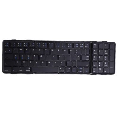 Wisoqu Foldable Bluetooth Keyboard with Numeric Keypad, Sync up to 3 Devices, for Smartphone Tablet Laptop PC, PU Leather Back Cover for Travel Business