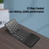 Wisoqu Foldable Bluetooth Keyboard with Numeric Keypad, Sync up to 3 Devices, for Smartphone Tablet Laptop PC, PU Leather Back Cover for Travel Business view 3