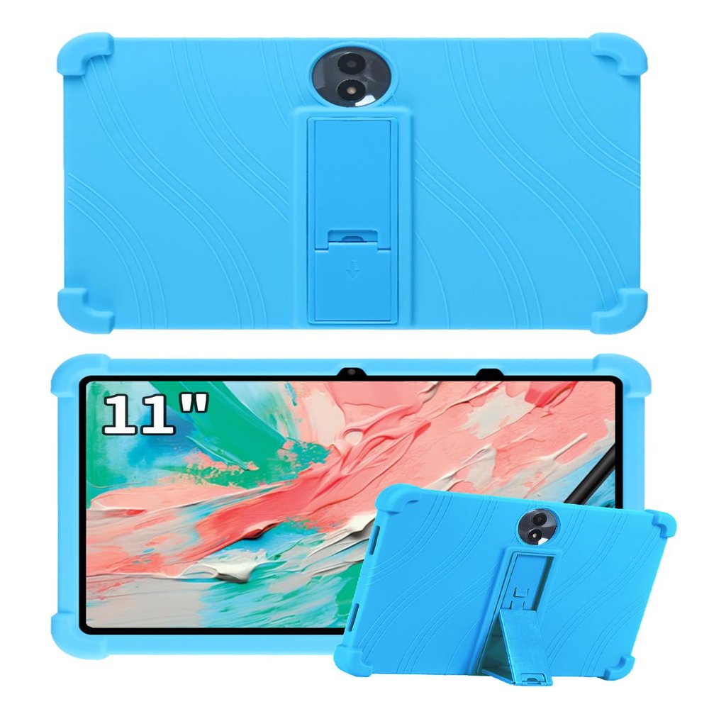 11" Case for TCL NXTPAPER 11 Gen 2 Android Tablet (Model 9465X), FJIASTB Soft Silicone Kids Friendly Cover with Adjustable Stand, Drop-Proof (Sky Blue)