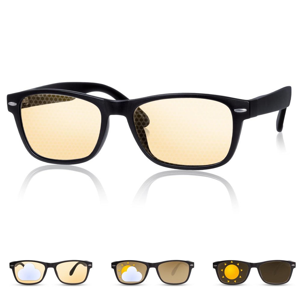 OptiKlevio Blue Light Blocking Glasses men women Computer Gaming Glasses men women Photochromic Glasses Night Driving Glasses Anti Eyestrain Glare Better Sleep