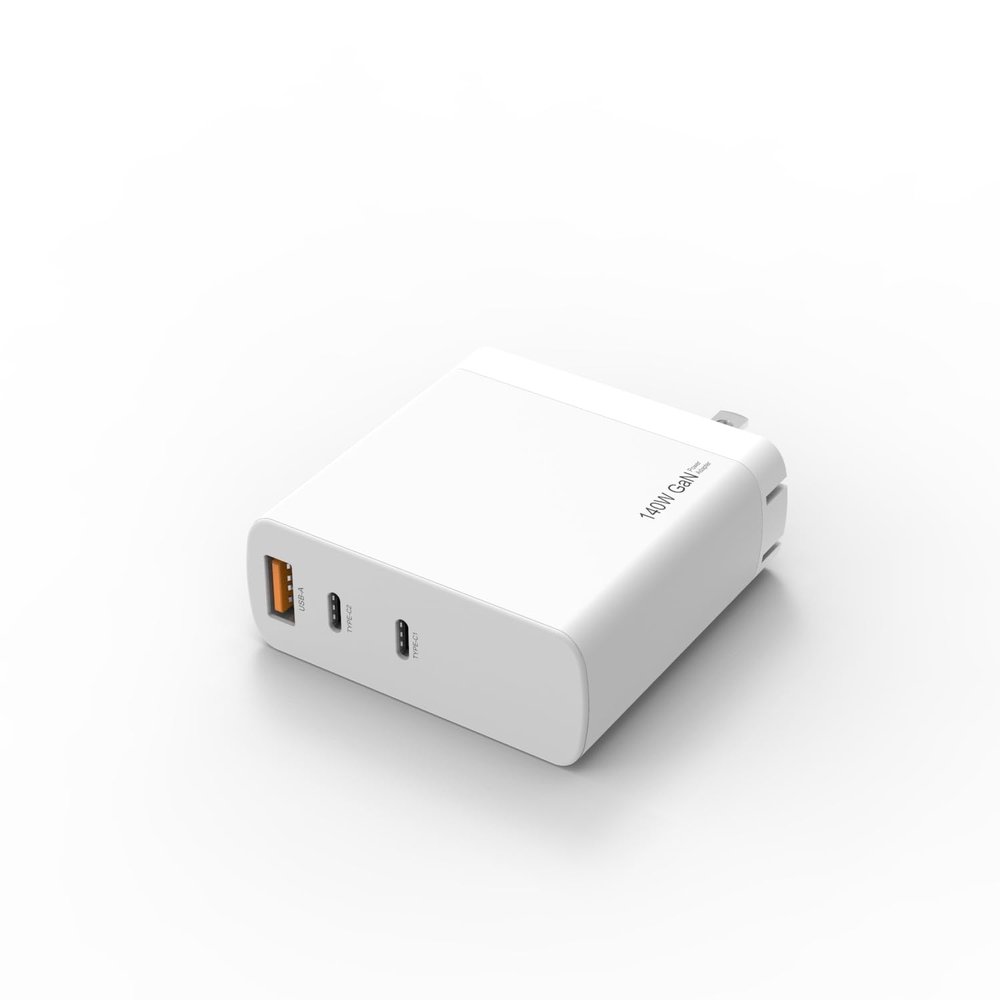 140W GaN USB-C Charger Fit for DJI Air 3 / FlyCart 30, 3-Port Foldable Compact Wall Charger Block (UL Certified Safety) Power Adapter Cord