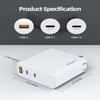 140W GaN USB-C Charger Fit for DJI Air 3 / FlyCart 30, 3-Port Foldable Compact Wall Charger Block (UL Certified Safety) Power Adapter Cord view 2