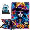 Case for Kindle Scribe 10.2(2022/2024 Release),PU Leather Folio Cover with Auto Sleep/Wake,Multi-Angle Stand,Protective Case for Kindle Scribe,Witch with Skull and Flowers view 1