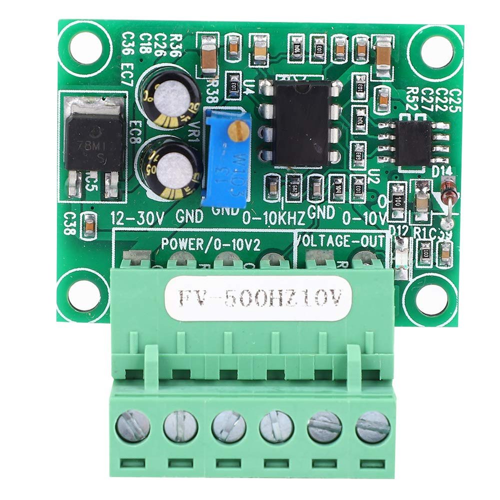 FV - 500Hz10V Frequency to Voltage Converter Module | 0-500Hz to 0-10V Digital Analog Converter | PLC/Motion Control Card Interface Module | 12-30VDC Input, 4.5x4.7x1.7cm