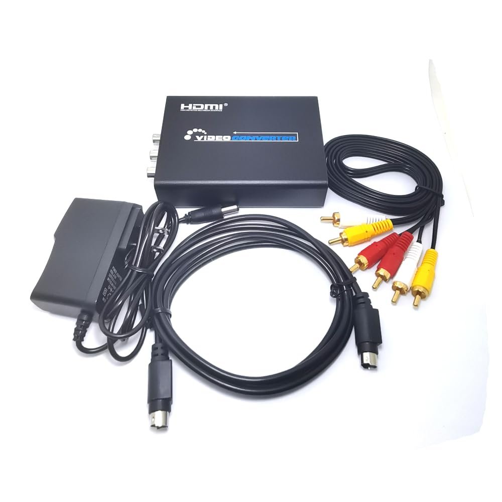 Q-BAIHE RCA CVBS AV to HDMI Converter HD Video AV+S-Video to HDMI Converter Switch 1080P w/USB Power Cord or Power Adapter (AU-Plug)
