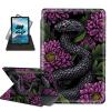 Case for Kindle Scribe 10.2(2022/2024 Release),PU Leather Folio Cover with Auto Sleep/Wake,Multi-Angle Stand,Protective Case for Kindle Scribe,Black Snake and Purple Flower