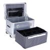 Aluminum Camera Trolley Case, 23 inches Silver Rolling Storage Box Large Carrying Toolbox with Pockets/Inner Dividers for Light Stands, Tripods, Telescopes view 3