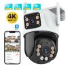 LNBBEQ 4K 8MP HD WiFi PTZ Camera Outdoor 6MP Dual Lens Dual Screen AI Auto Tracking IP Camera CCTV Video Surveillance P2P(AU Plug,8MP NO Card) view 2