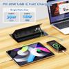 Recessed Conference Table Power Hub with 4 USB Ports,3AC TR Outlets, PD 30W USB-C PD Fast Charging, Metal Housing Flush Mounted for Desks, Kitchens, RVs, 6FT Power Cord view 2
