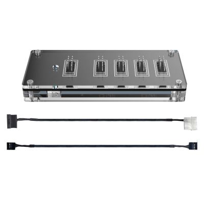 9Pin USB HUBs Connectors USB Splitter 1 to 4 USB2.0 9Pin Header Board + 50cm Cable for Water Cooling for LED Fan Overcurrent Protections Chip