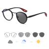 LJCZKA Photochromic Blue Light Blocking Glasses for Women Men Round Glasses Circle Frame Computer Anti Glare Eyeglasses (Black) view 2