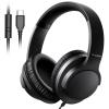USB C Over Ear Headphones Wired,USB-C/Type C Wired Headphones with Microphone, Foldable & Lightweight Headset with In-line Control, HD Stereo Sound for iPhone 15-16/Samsung/Type-C Laptop/Tablet,Black view 1