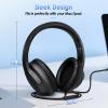 USB C Over Ear Headphones Wired,USB-C/Type C Wired Headphones with Microphone, Foldable & Lightweight Headset with In-line Control, HD Stereo Sound for iPhone 15-16/Samsung/Type-C Laptop/Tablet,Black view 3