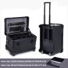Aluminum Camera Equipment Trolley Case, 23 inches Black Rolling Storage Box Large Carrying Toolbox with Pockets/Inner Dividers for Light Stands, Tripods, Telescopes view 2
