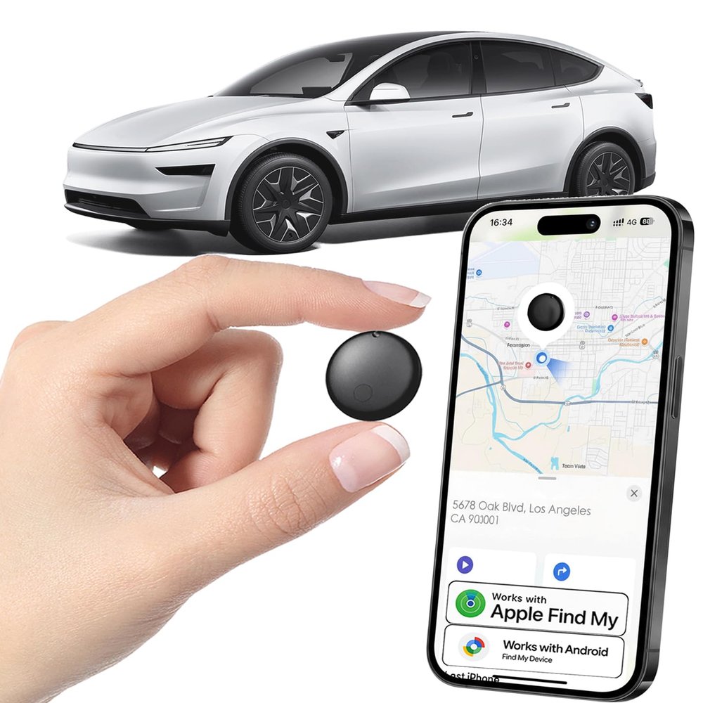 GPS Tracker for Vehicles - Car GPS Tracker Device, Real-Time Mini Vehicle Tracker, No Subscription & No SIM Card Required, Works with Android and iOS (Black)