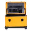 Aluminum Camera Trolley Case, 23 inches Orange Rolling Storage Box Large Carrying Toolbox with Pockets/Inner Dividers for Light Stands, Tripods, Telescopes view 3