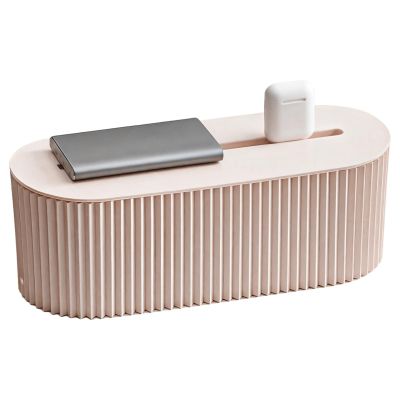 Desk Cord Box Organizer, Top-Slot Easy Plug-in Cable Management, Modern Design, Quality Plastic, Frost White 1 Pcs, for Office and Home Ideal Organization
