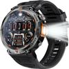 EIGIIS Military Smart Watch for Men Tactical Rugged with Bluetooth Call Flashlight 1.45'' Big Screen Fitness Tracker Heart Rate Sleep Monitor Waterproof Sports Smartwatch iPhone Android view 1