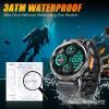 EIGIIS Military Smart Watch for Men Tactical Rugged with Bluetooth Call Flashlight 1.45'' Big Screen Fitness Tracker Heart Rate Sleep Monitor Waterproof Sports Smartwatch iPhone Android view 3