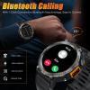 EIGIIS Military Smart Watch for Men Tactical Rugged with Bluetooth Call Flashlight 1.45'' Big Screen Fitness Tracker Heart Rate Sleep Monitor Waterproof Sports Smartwatch iPhone Android view 4