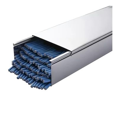 39.4 Inch Square Stainless Steel Cable Raceway Cord Cover, Silvery Cord Channels/Protector/Hider for Home/School/Factory/Office/Garage(100x50mm/3.94x1.97in,S201)