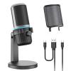 CMOCIIY USB Condenser Gaming Microphone, PC Microphone for Streaming, Podcasts, Recording, Desktop Computer Mic with Mute Button & LED Indicator, Volume Control, Headphone Jack view 1
