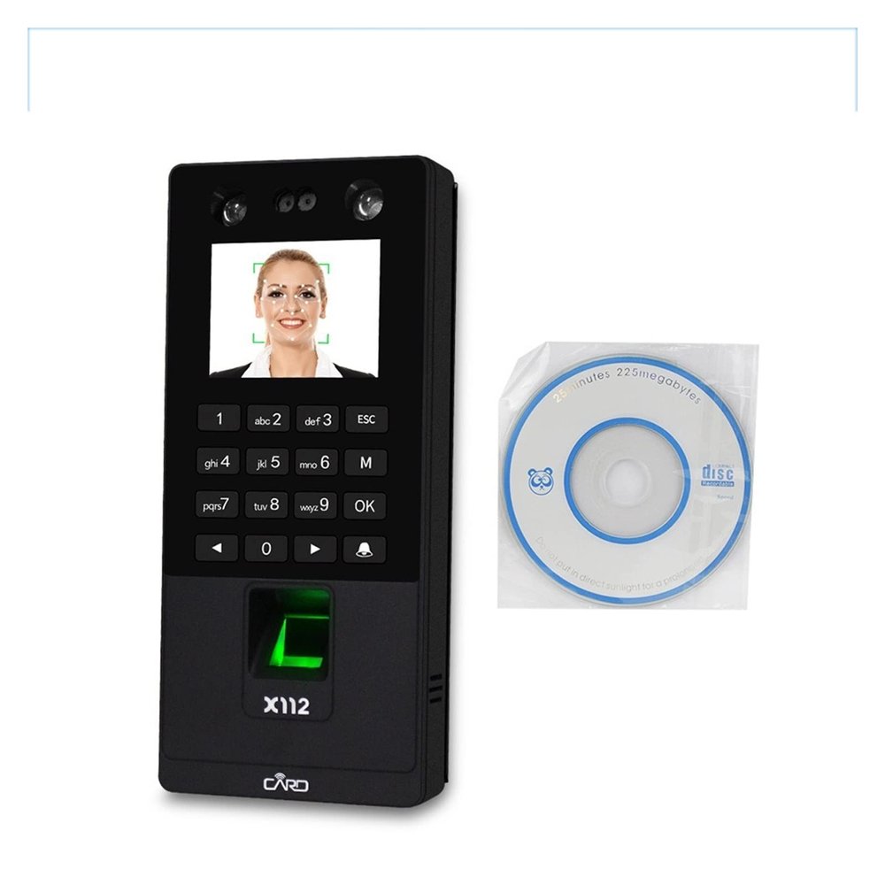Clocking in Machine, Biometric Facial Access Control Keypad System Fingerprint Time Attendance Machine Support Face Password TCP/IP Network USB for Employees,X112
