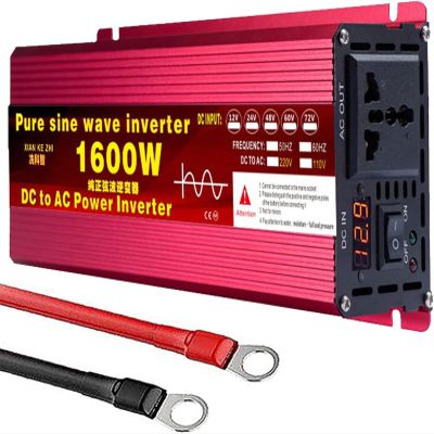 12V-72V Pure Sine Wave Power Inverter 1600W-12000W, DC to 110V/220V Converter for RV, Off-Grid Solar, Car AC Power Outlets, Ideal for Road Trips & Camping